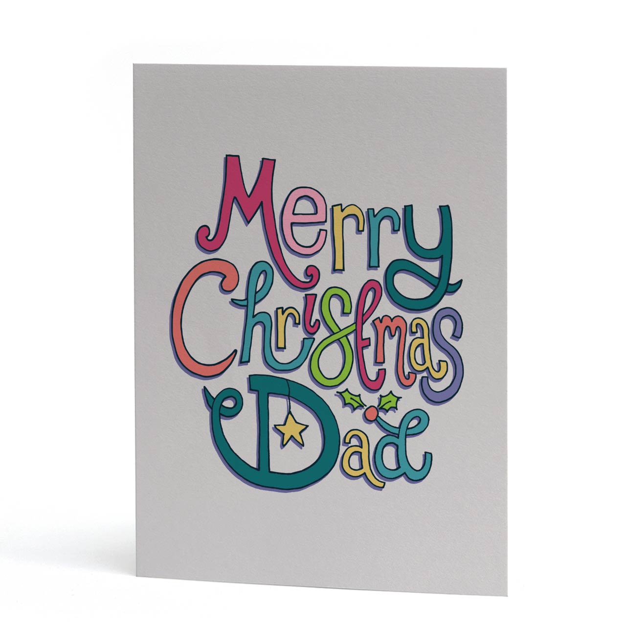 Dad Merry Christmas Multicoloured Card