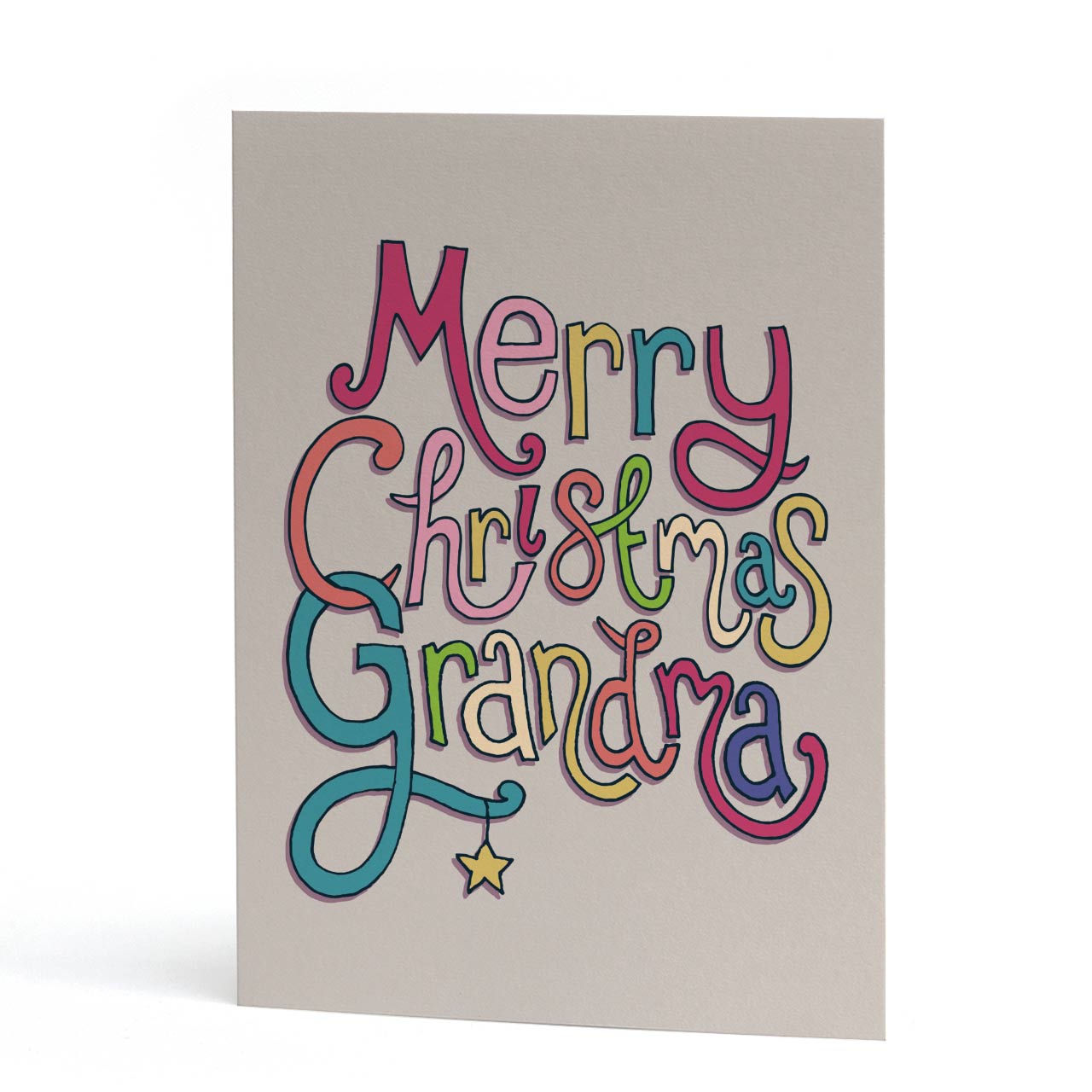 Grandma Merry Christmas Multicoloured Card