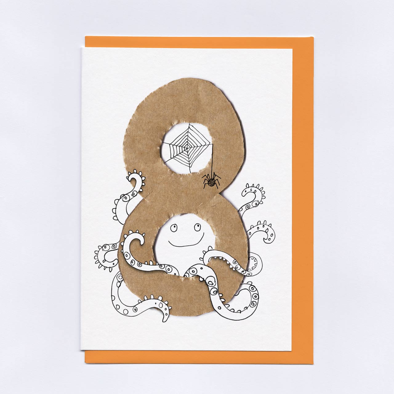 Age Eight 8th Octopus Spider Birthday Card