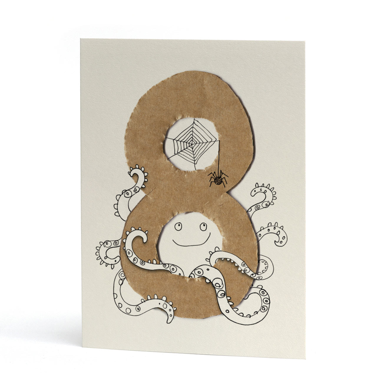 Age Eight 8th Octopus Spider Birthday Card