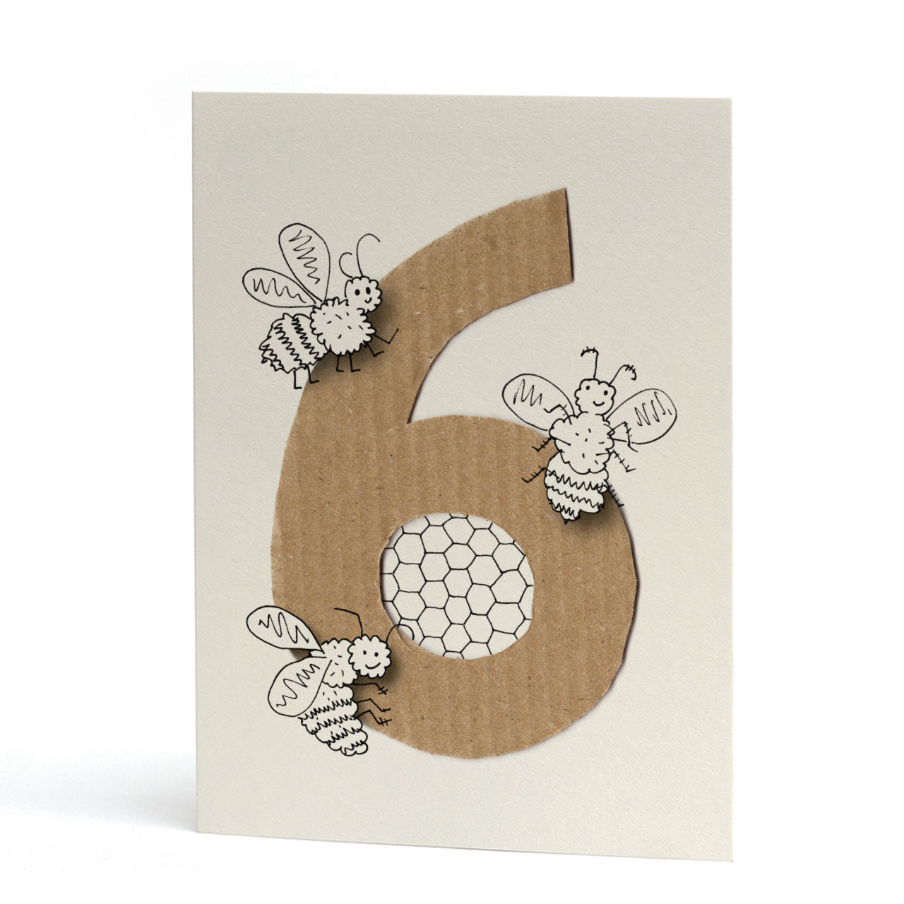Age Six Hexagon Honeycomb 6th Birthday Card