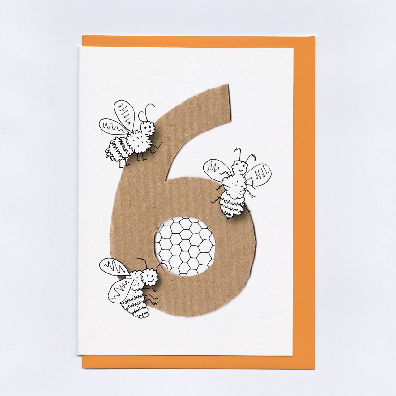 Age Six Hexagon Honeycomb 6th Birthday Card