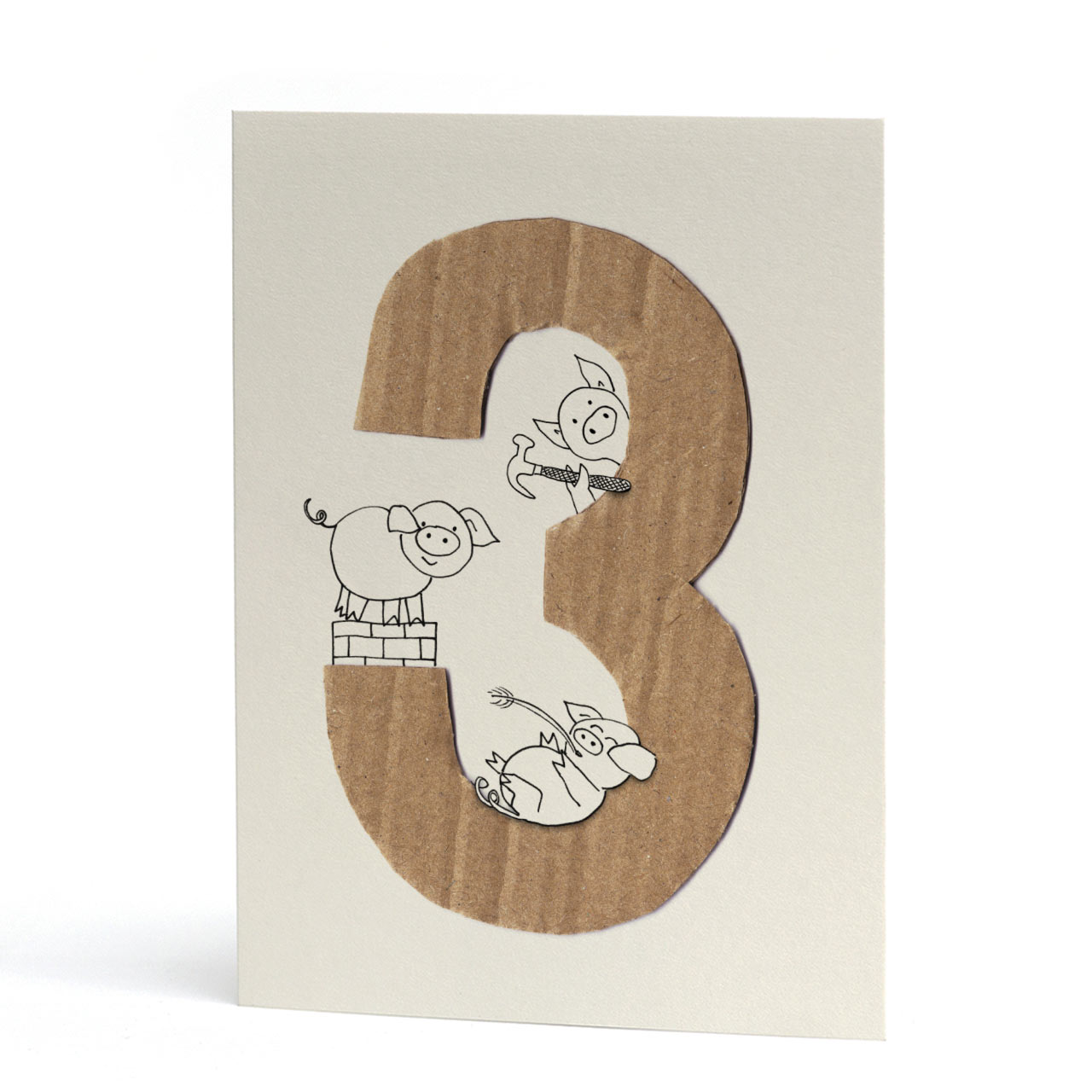 Age Three 3 Little Pigs Card