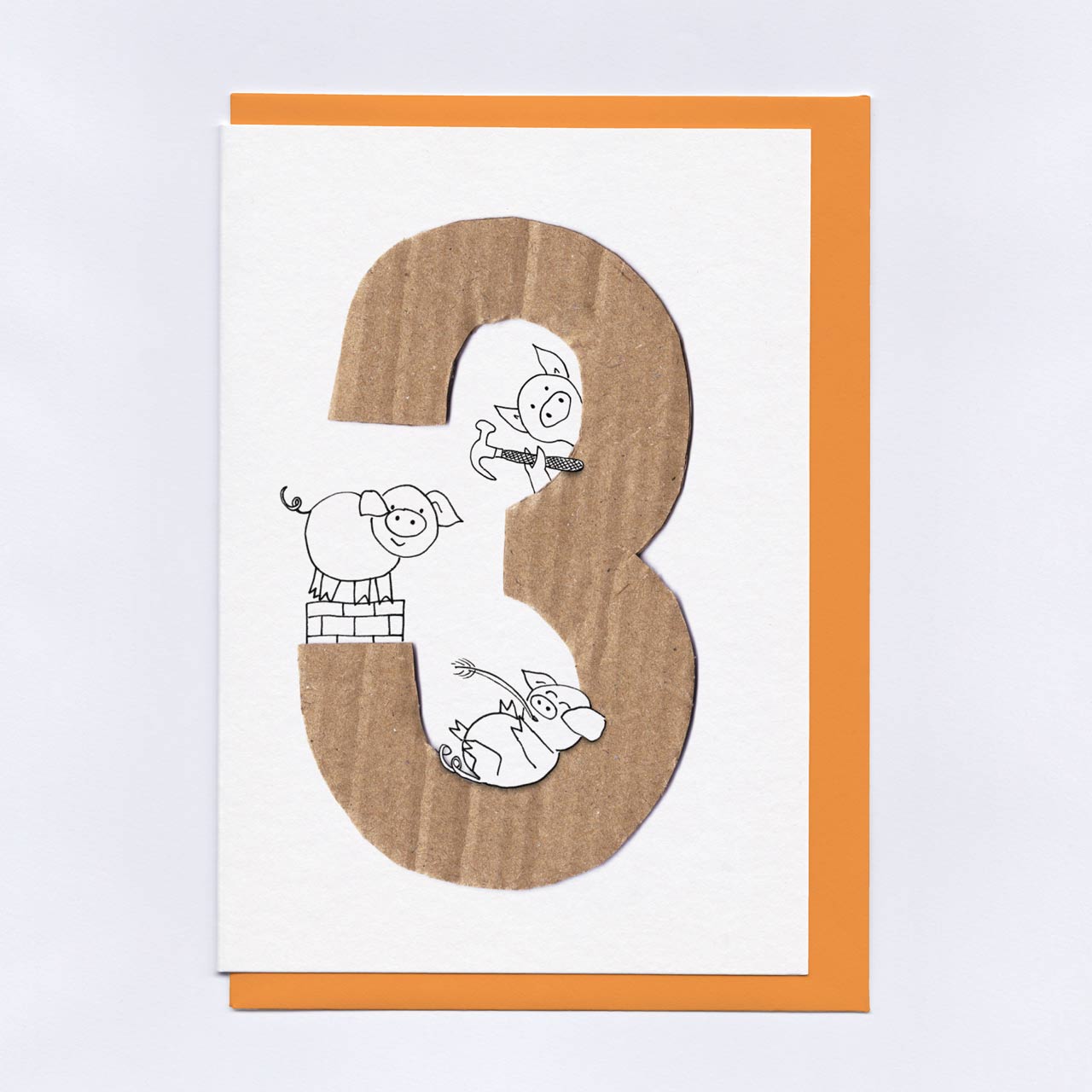 Age Three 3 Little Pigs Card