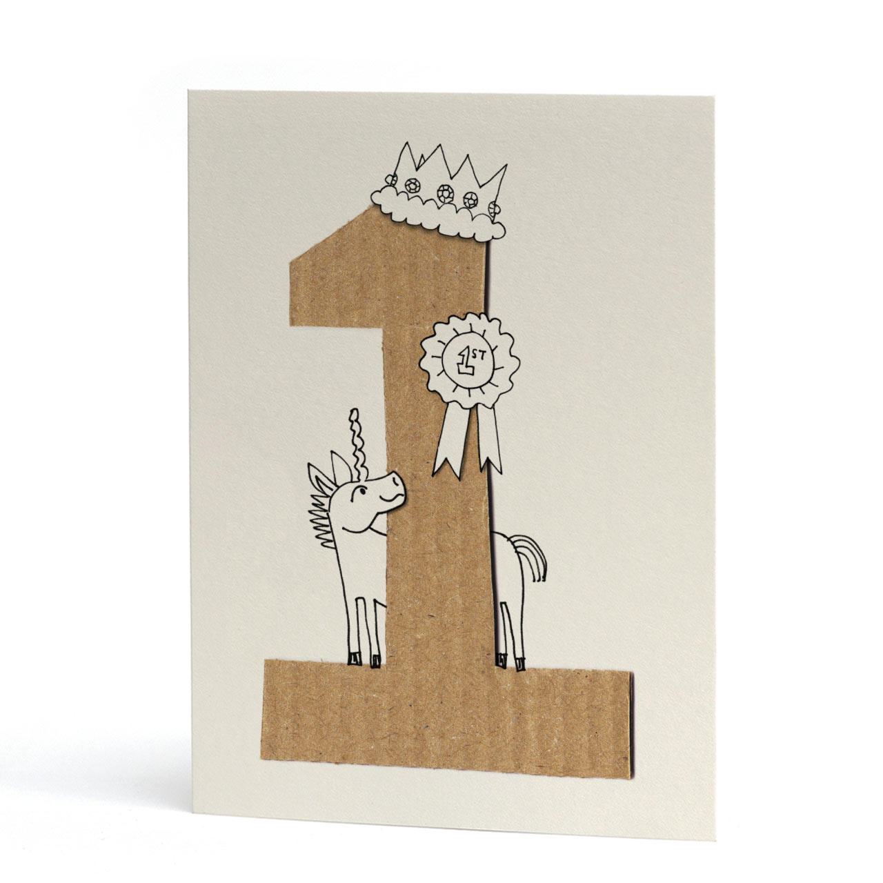 Age One Unicorn Birthday Card
