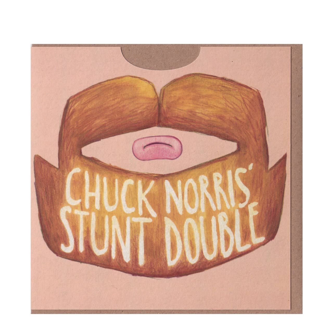Chuck Norris' Stunt Double Wearable Beard Card