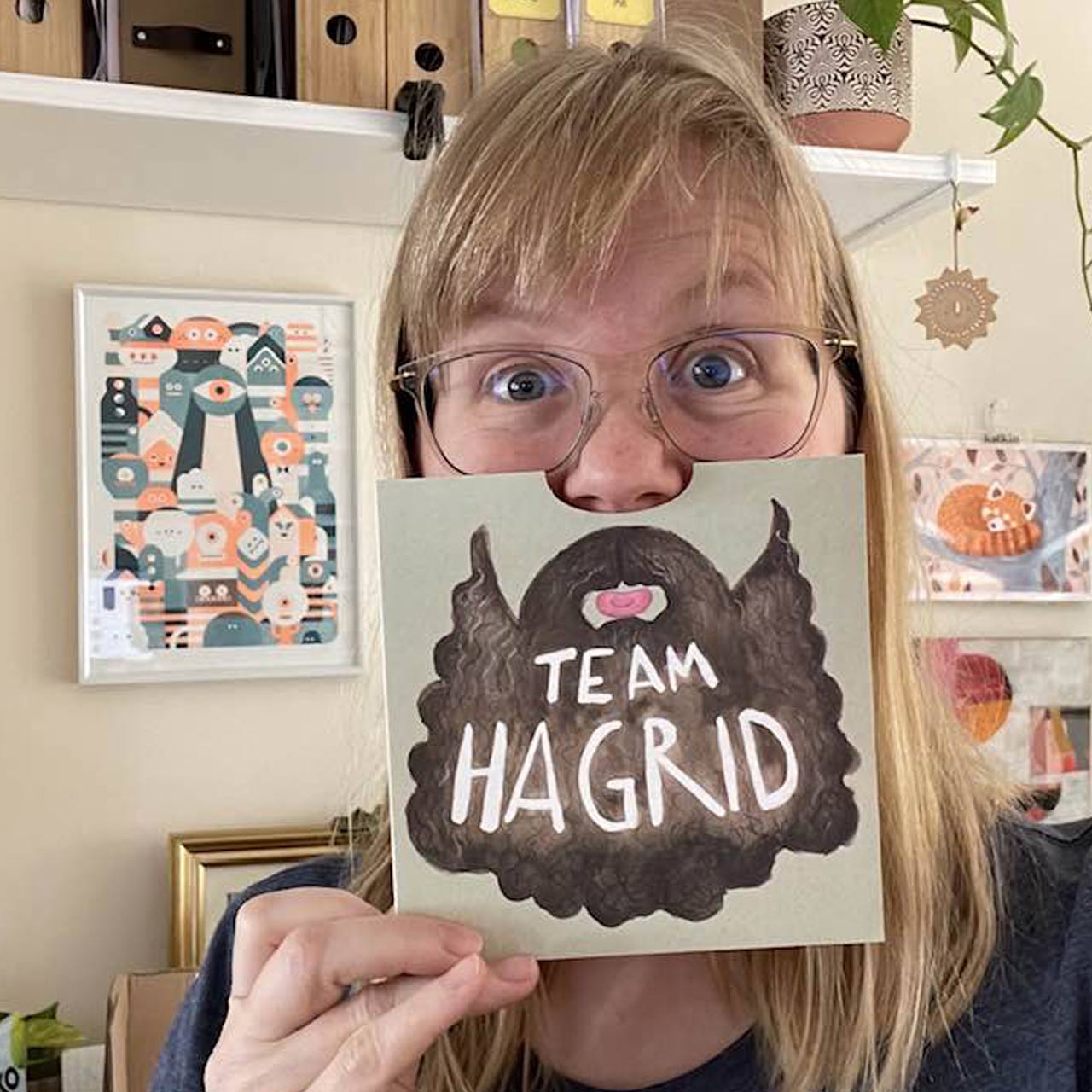 Team Hagrid Wearable Beard Card