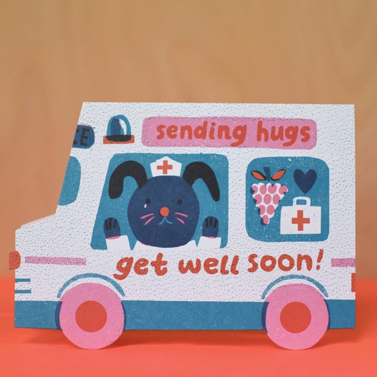 Sending Hugs Get Well Soon Die Cut Greeting Card