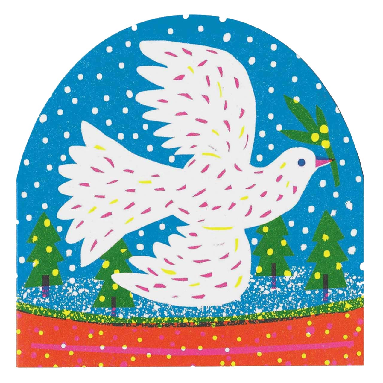 Christmas Dove Snow Globe Card