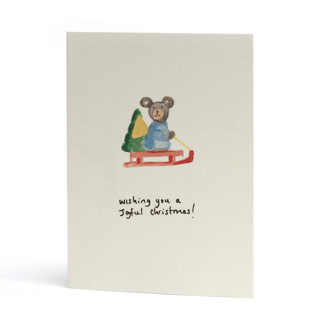 Joyful Christmas Bear Gold Foil Card