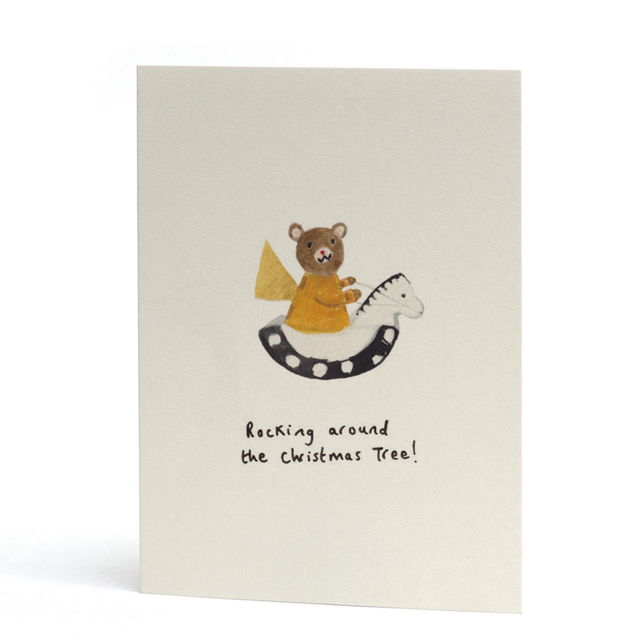 Rocking Around the Christmas Tree Gold Foil Card