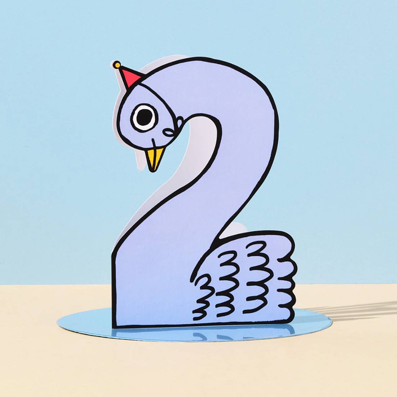 Age 2 Swan Die Cut Birthday Card