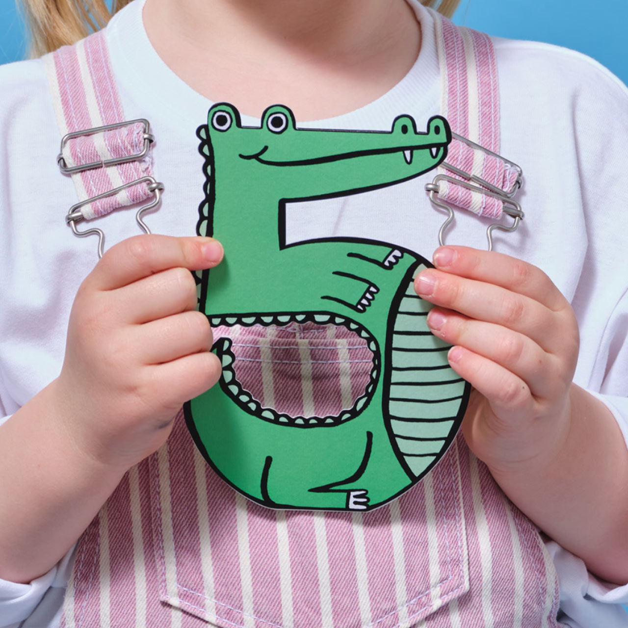 Age 5 Crocodile Die Cut Birthday Card