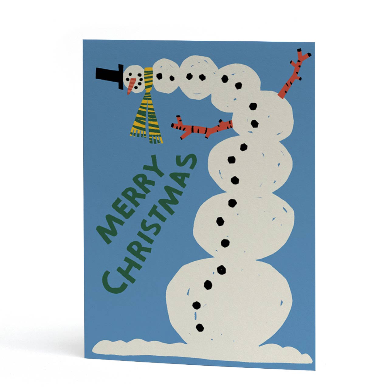 Snowman Merry Christmas Embossed Card