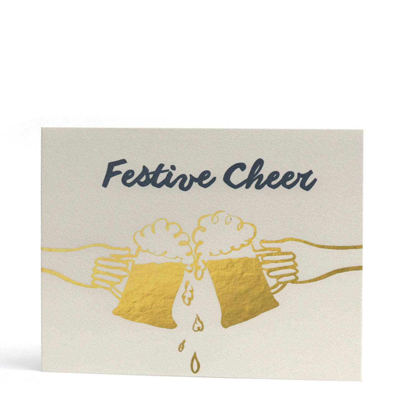Festive Cheer Gold Foil Christmas Card
