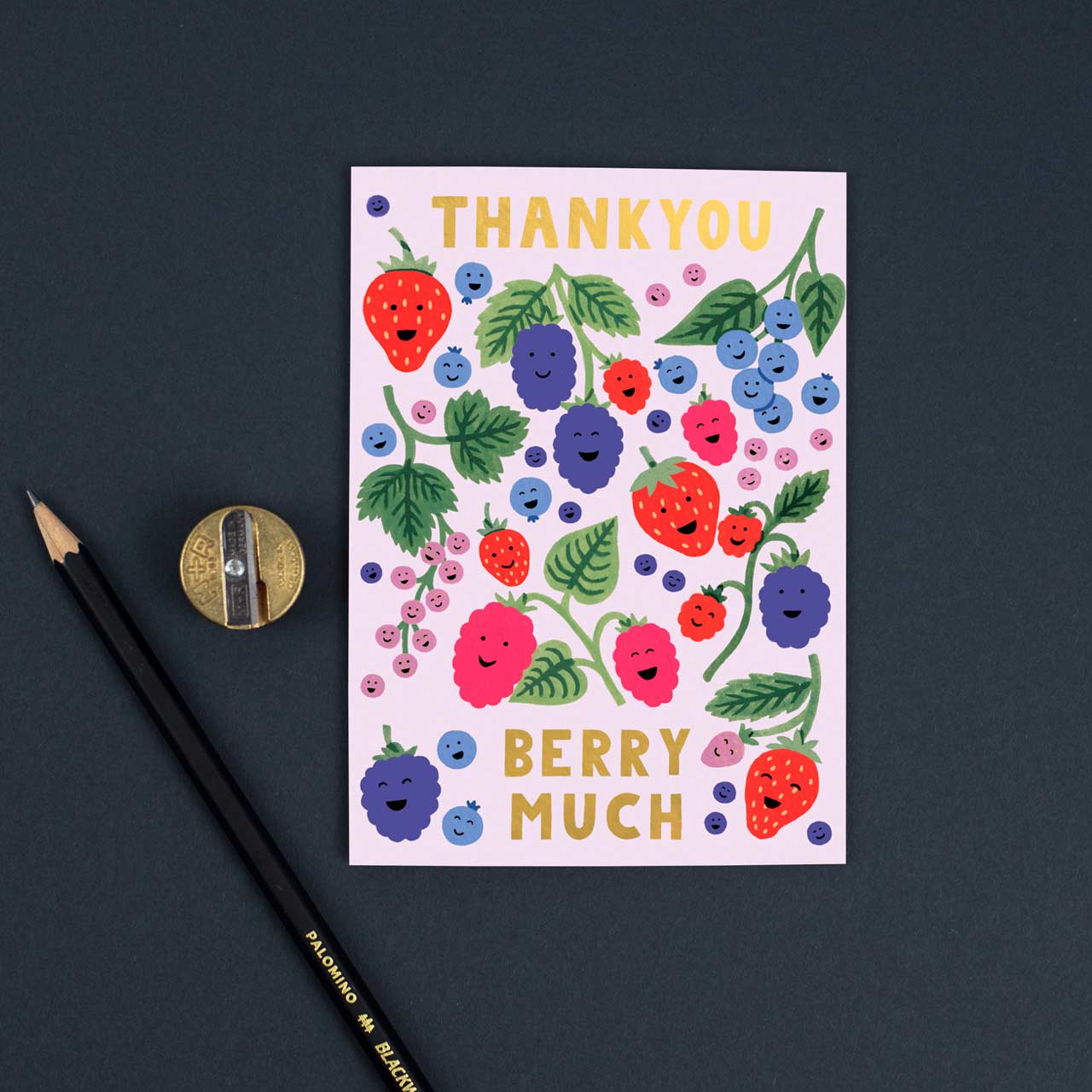 Thank You Berry Much Gold Foil Greeting Card