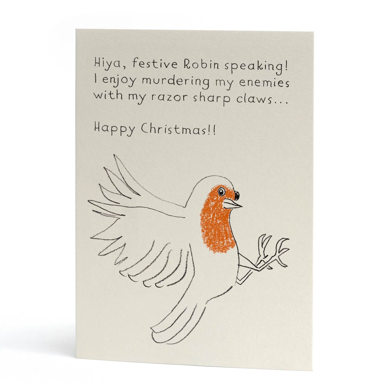 Razor Sharp Claws Robin Christmas Card