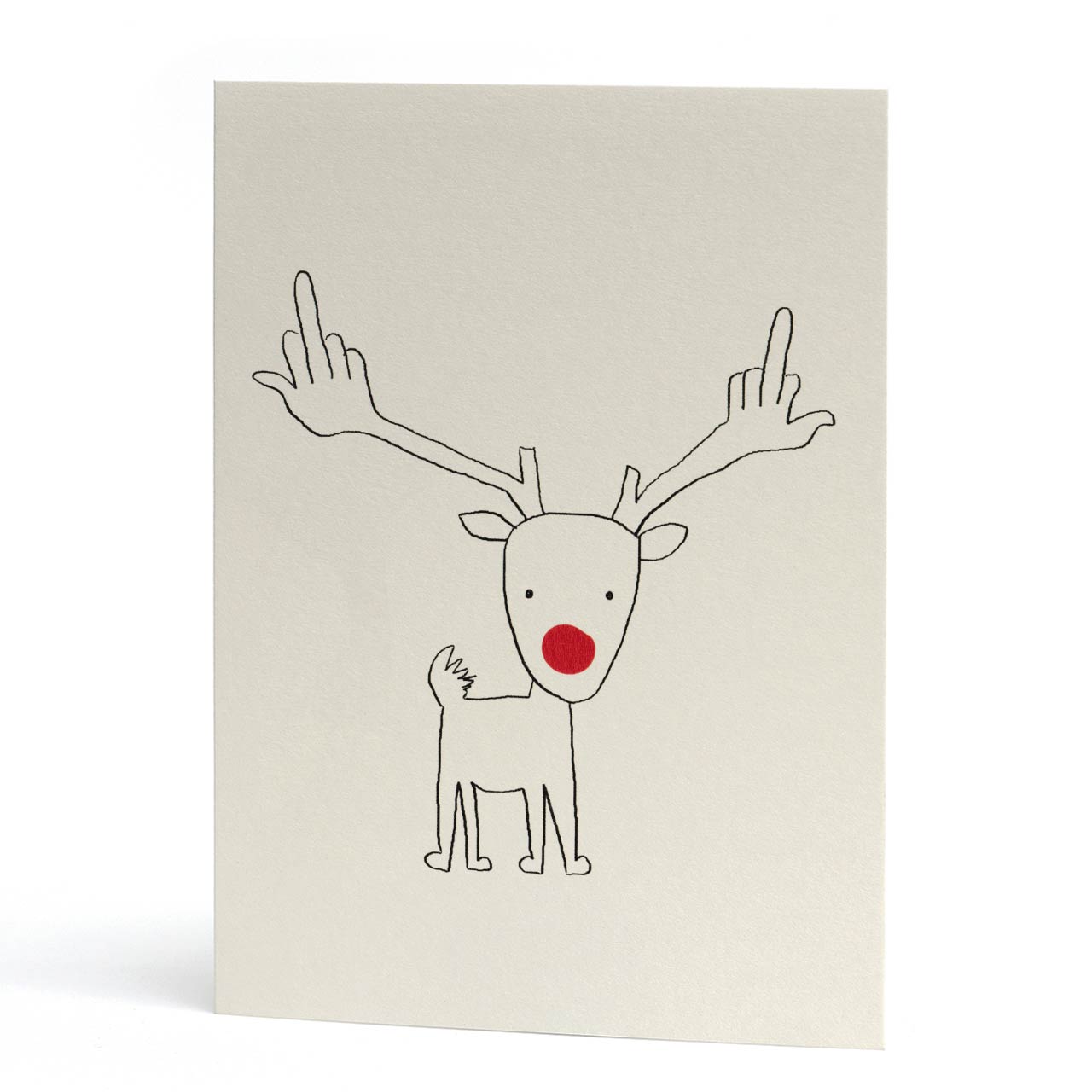 Flip the Bird Rudolph Christmas Greeting Card