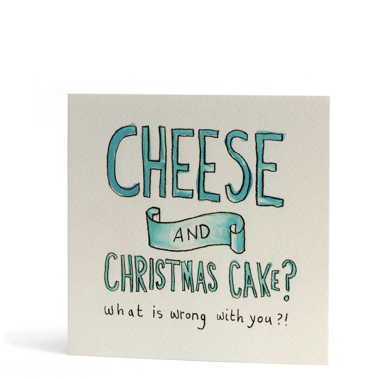 No To Cheese and Christmas Cake Greeting Card