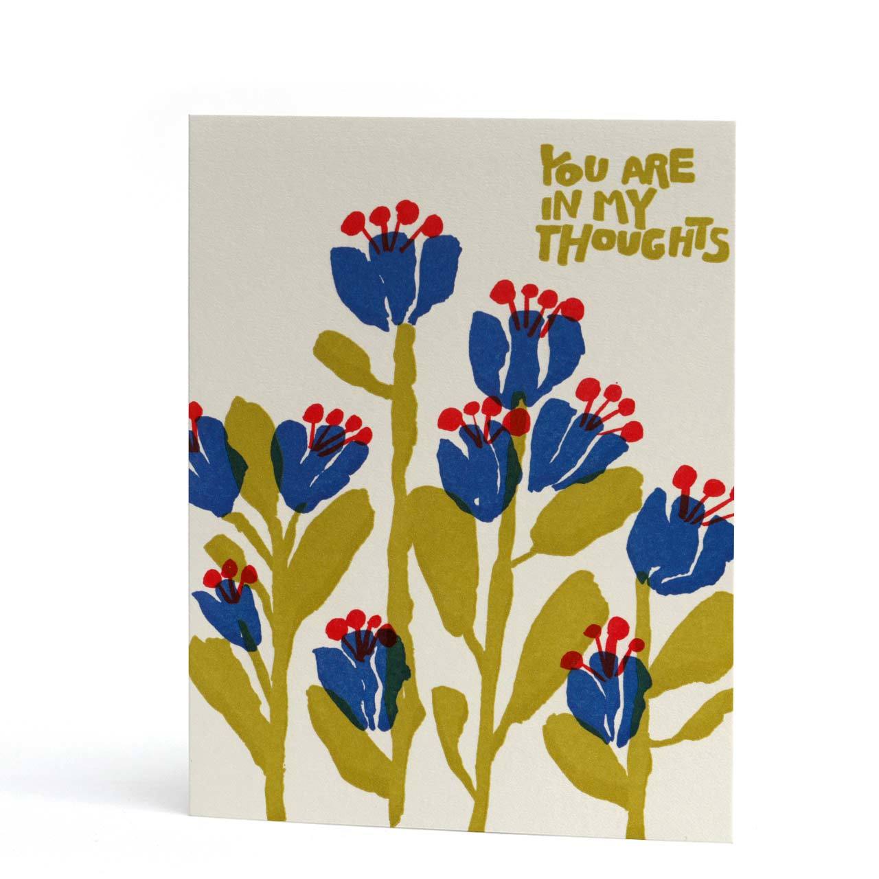 You Are In My Thoughts Letterpress Greeting Card