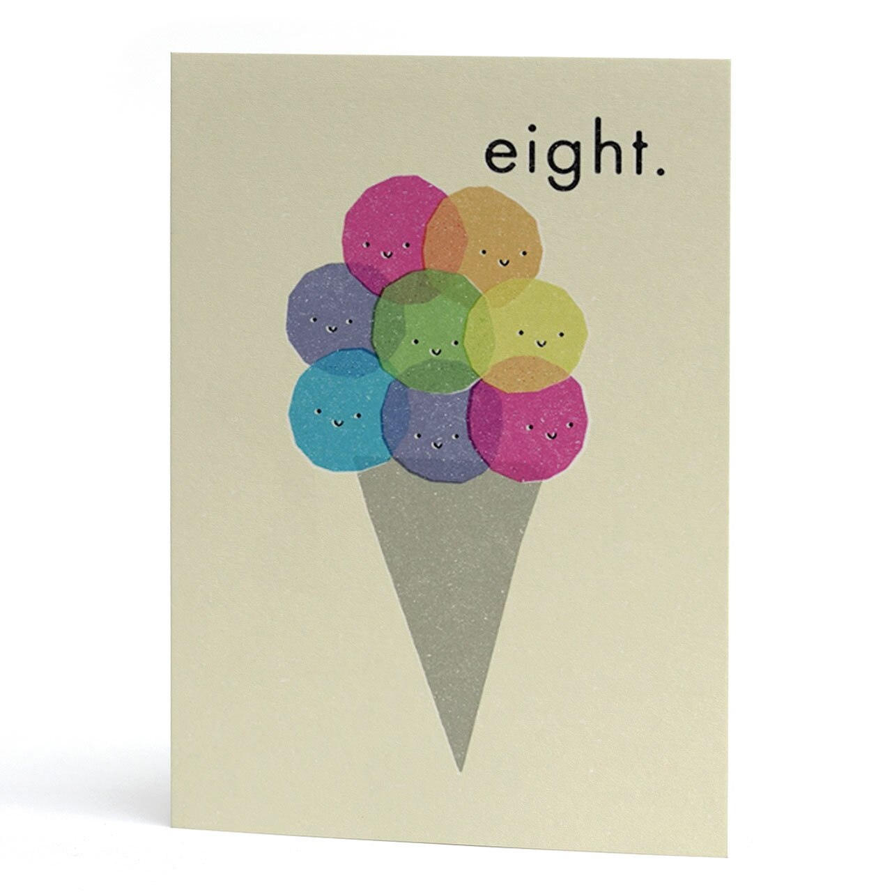 Eight Ice Cream Cone Birthday Card