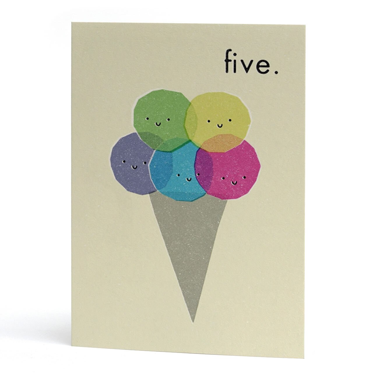Five Ice Cream Cone Birthday Card