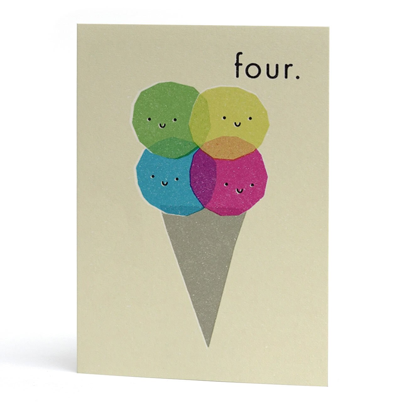 Four Ice Cream Cone Birthday Card