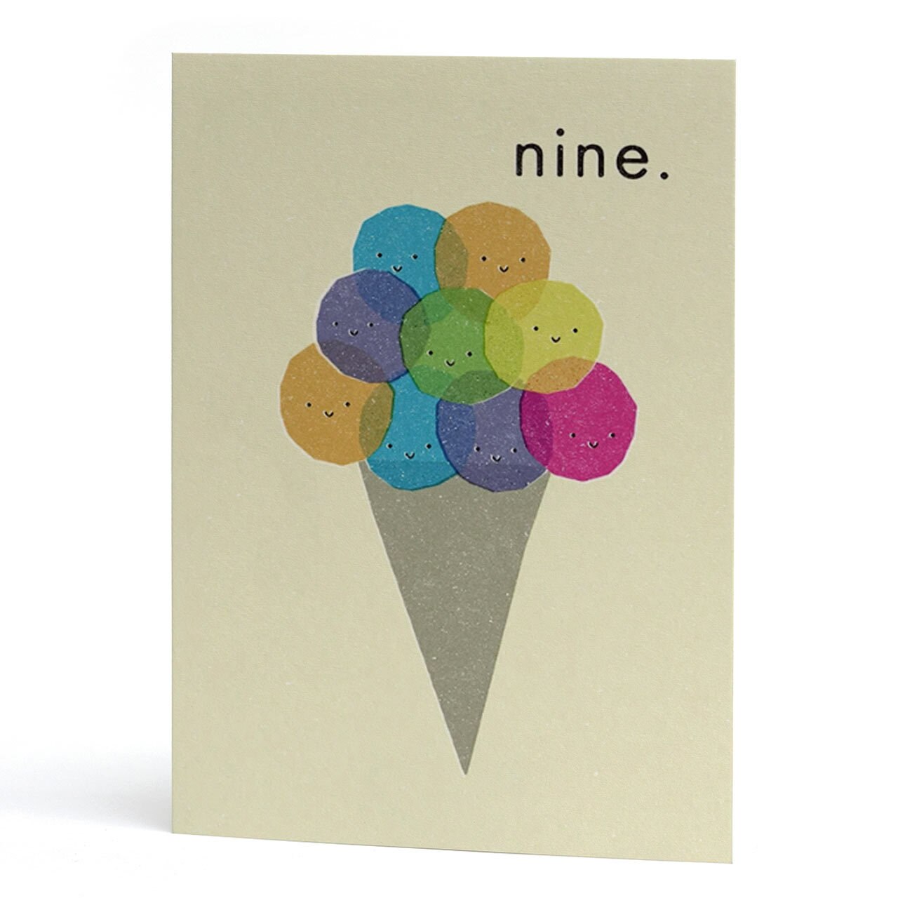 Nine Ice Cream Cone Birthday Card