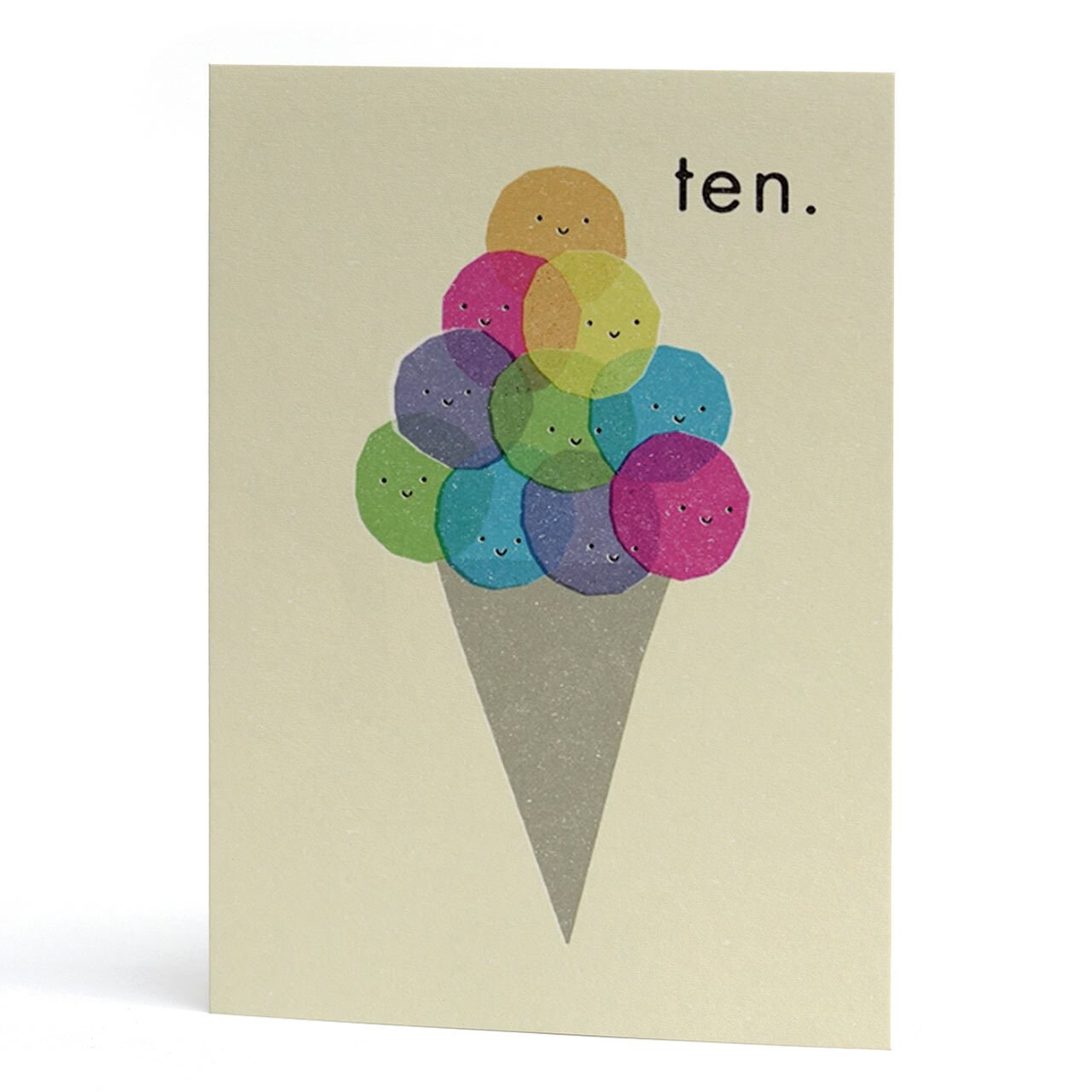 Ten Ice Cream Cone Birthday Card