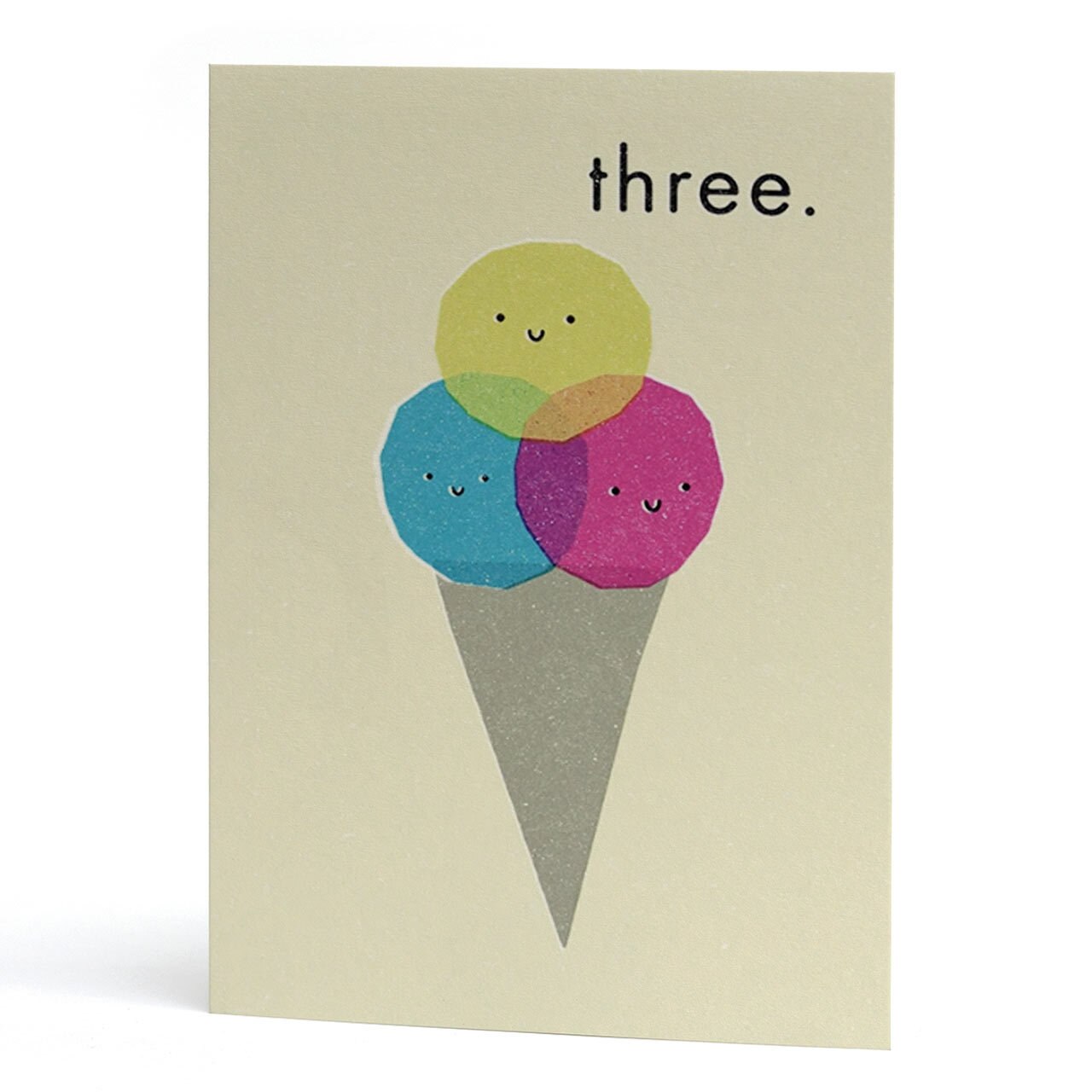 Three Ice Cream Cone Birthday Card