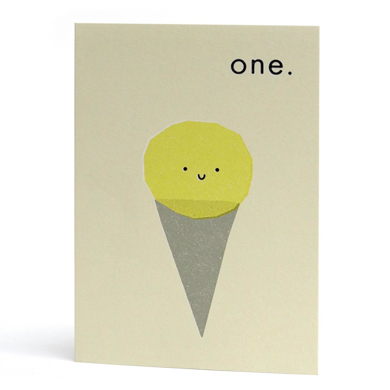 One Ice Cream Cone Birthday Card