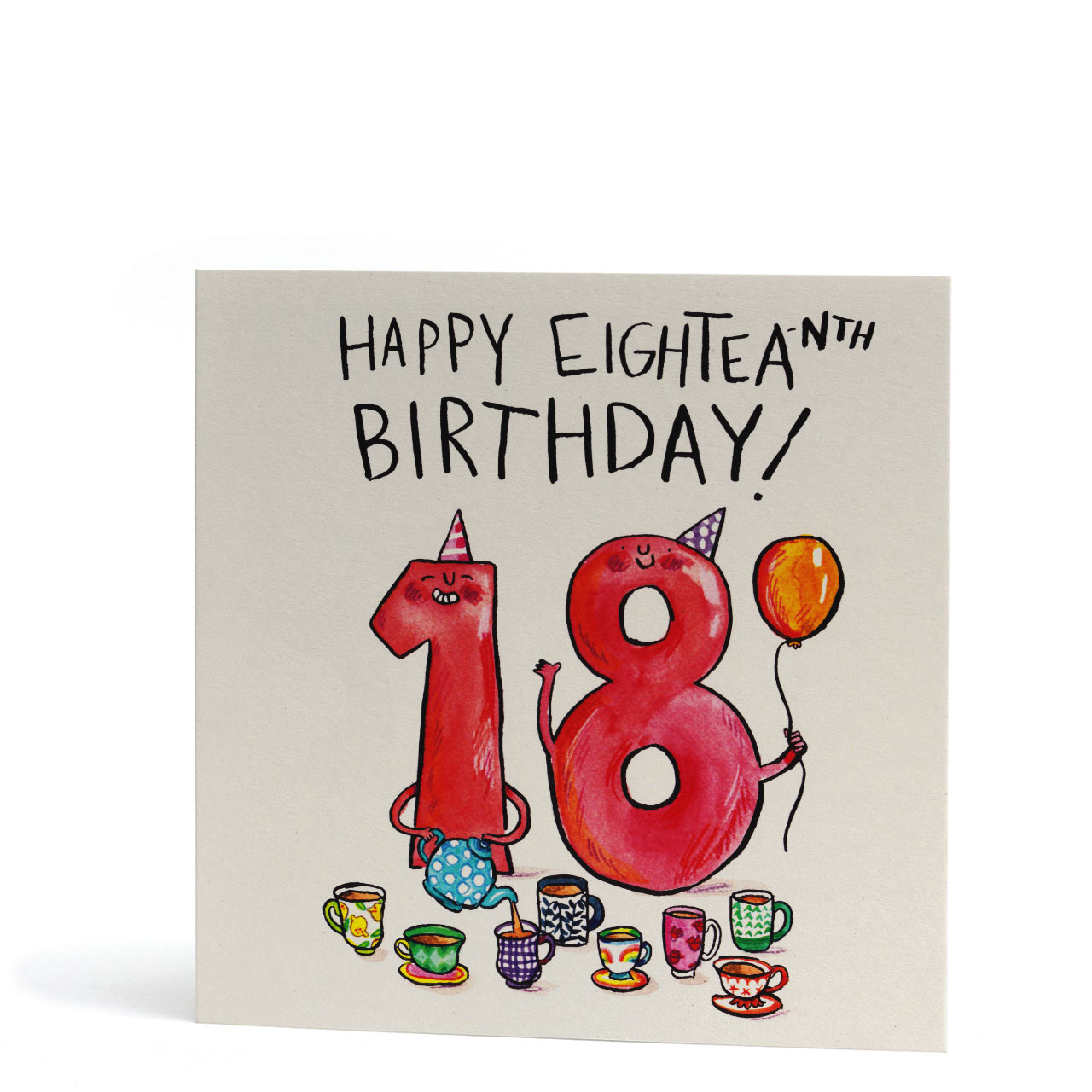 Happy Eigh-tea-nth Birthday Card