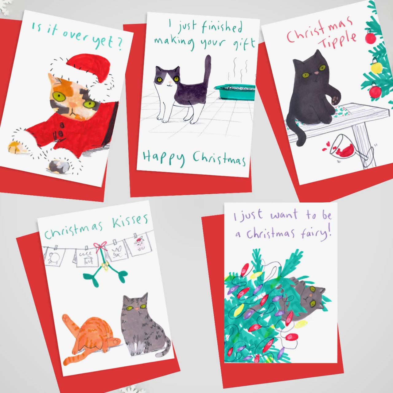 Catty Christmas 10 Card Pack