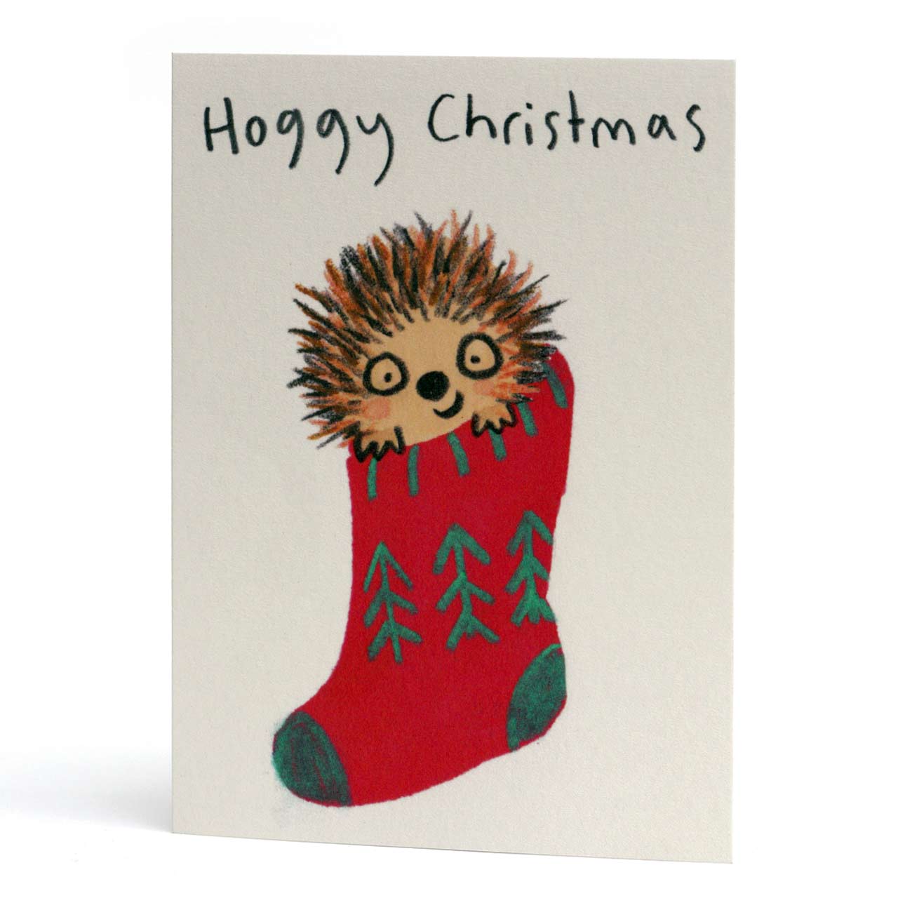 Hoggy Christmas Stocking Card