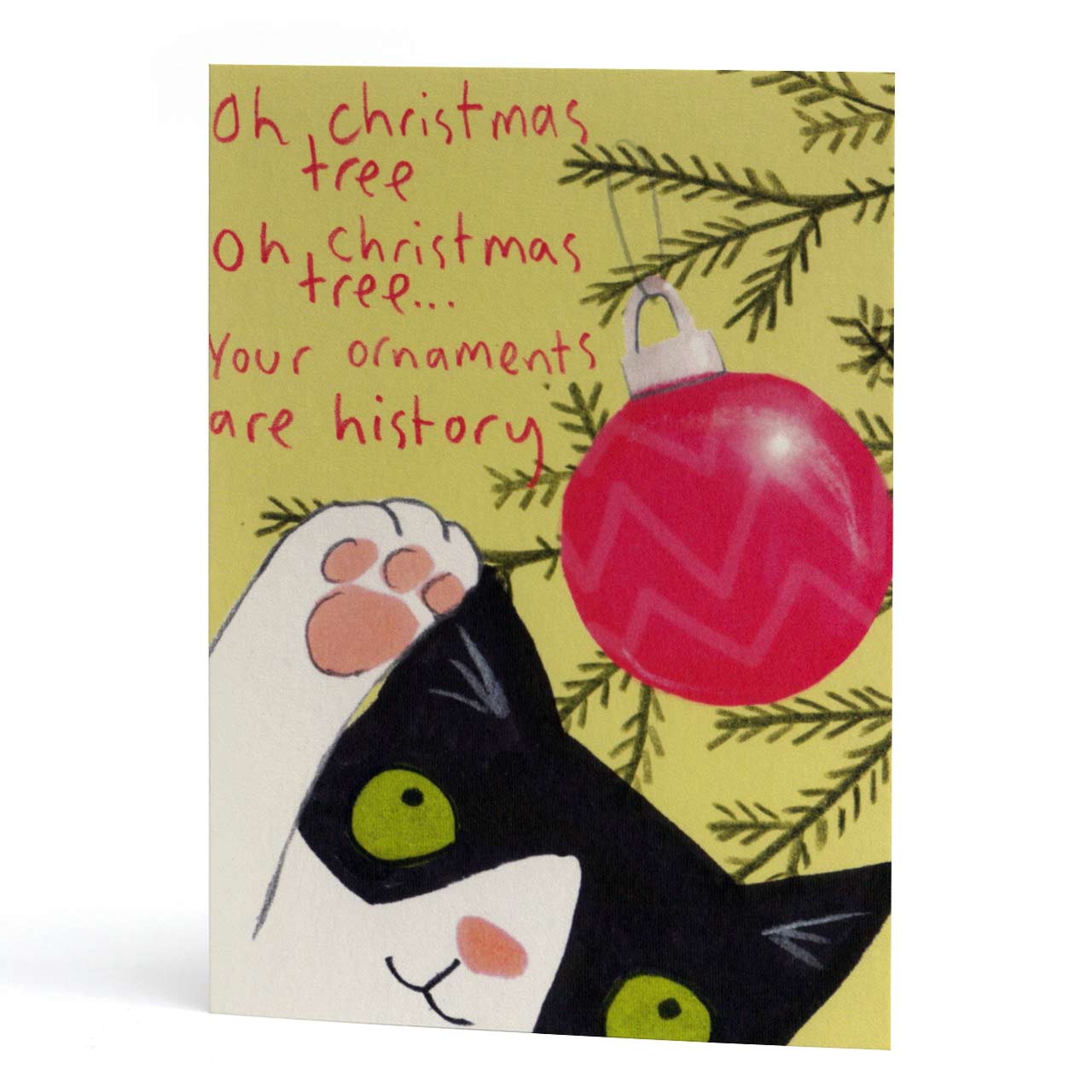 Oh Christmas Tree Cat Card