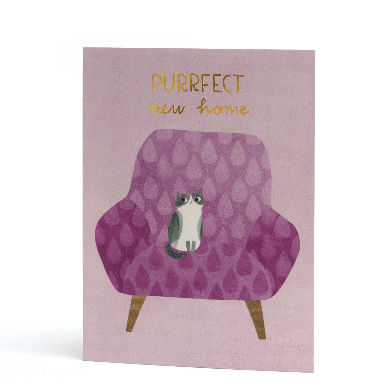 Purrfect New Home Gold Foil Greeting Card