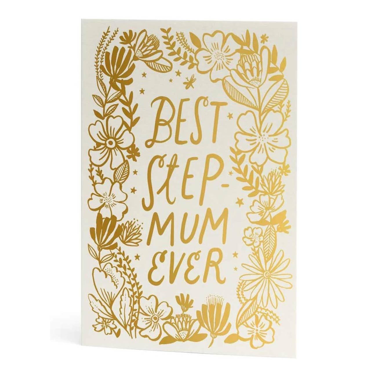 Best Step Mum Ever Gold Foil Greeting Card