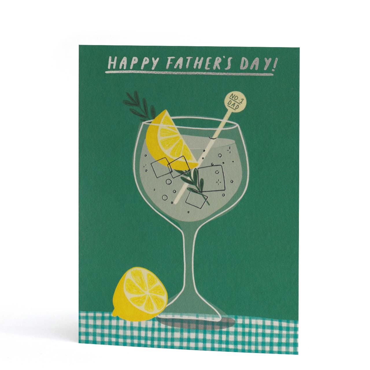 Father's Day G'n'T Silver Foil Greeting Card