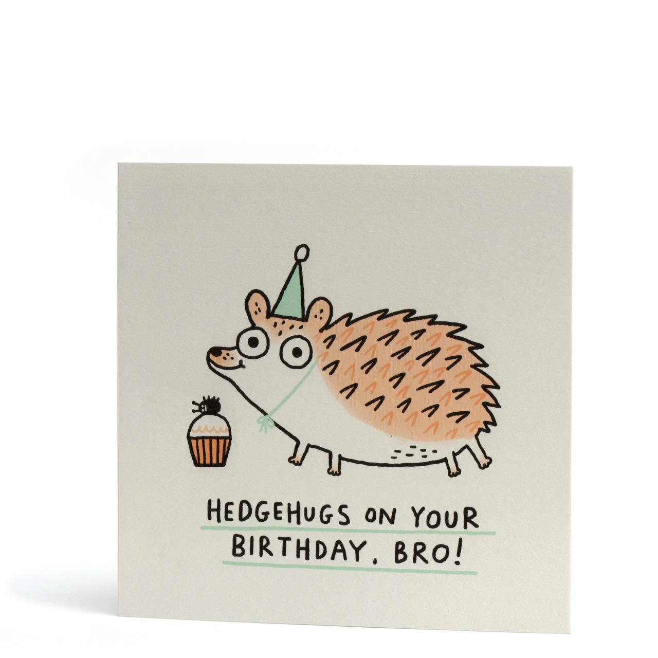 Hedgehugs on Your Birthday Bro Greeting Card