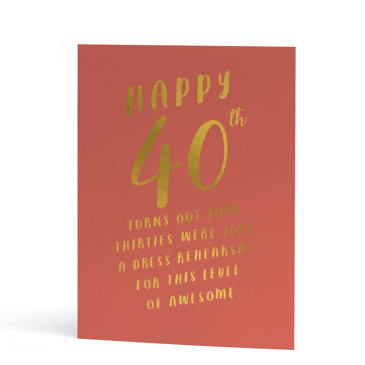 40 Level of Awesome Gold Foil Birthday Card