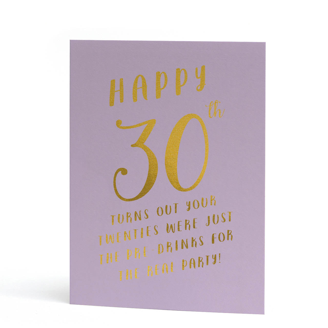 30th Real Party Gold Foil Birthday Card