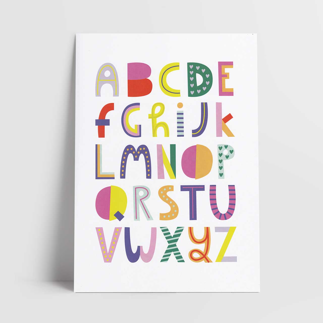 Colourful Alphabet A4 Art Print