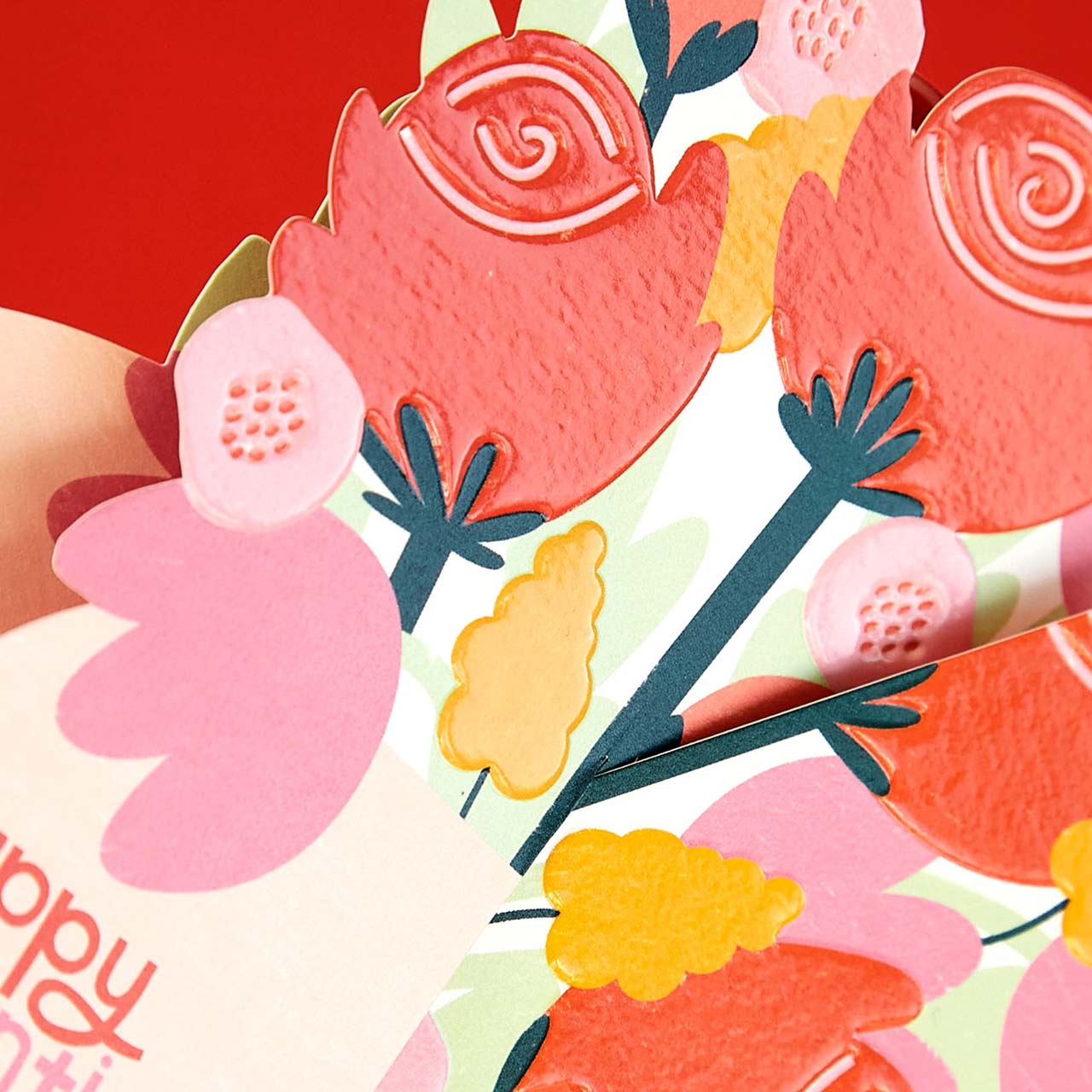 Valentine's Day Flowers Die Cut Greeting Card