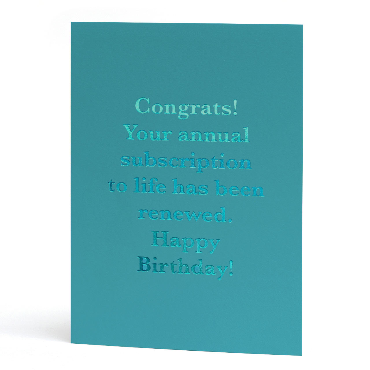 Annual Subscription Blue Foil Birthday Card