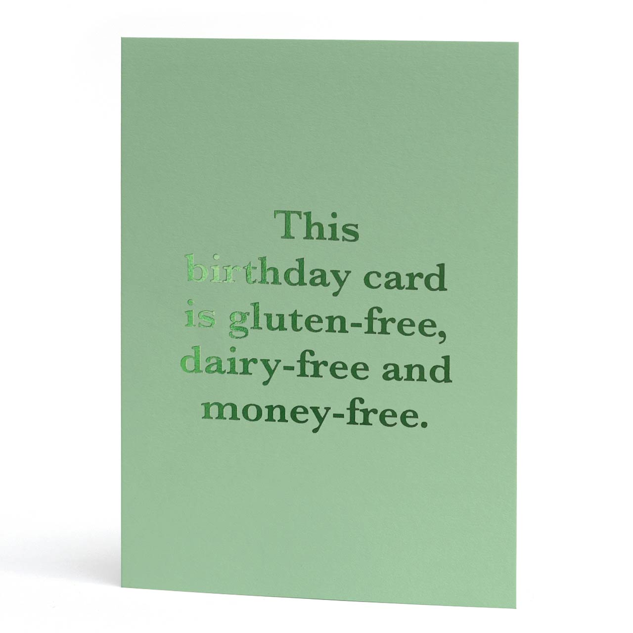 Gluten-Free Green Foil Birthday Card