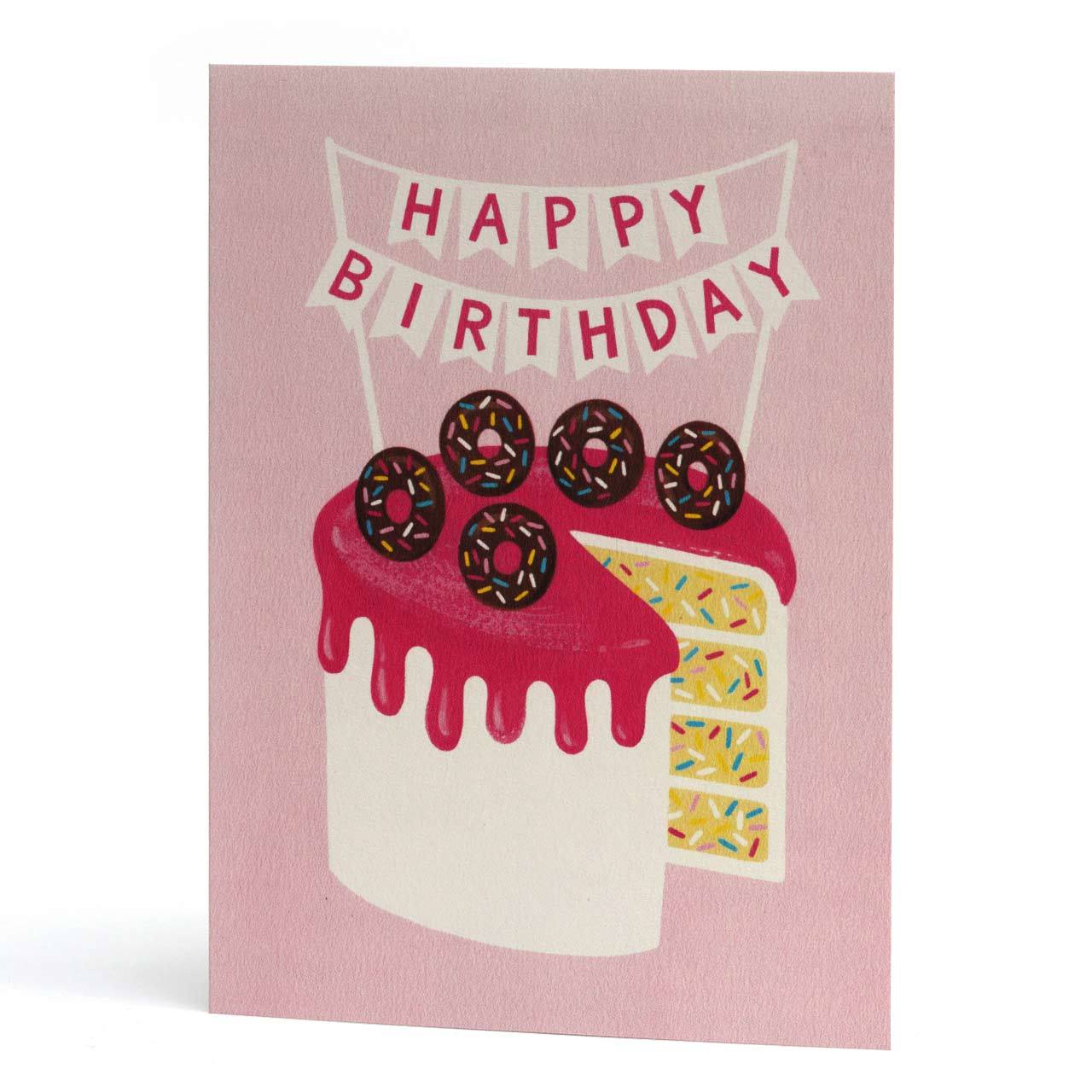 Birthday Doughnut Cake Greeting Card
