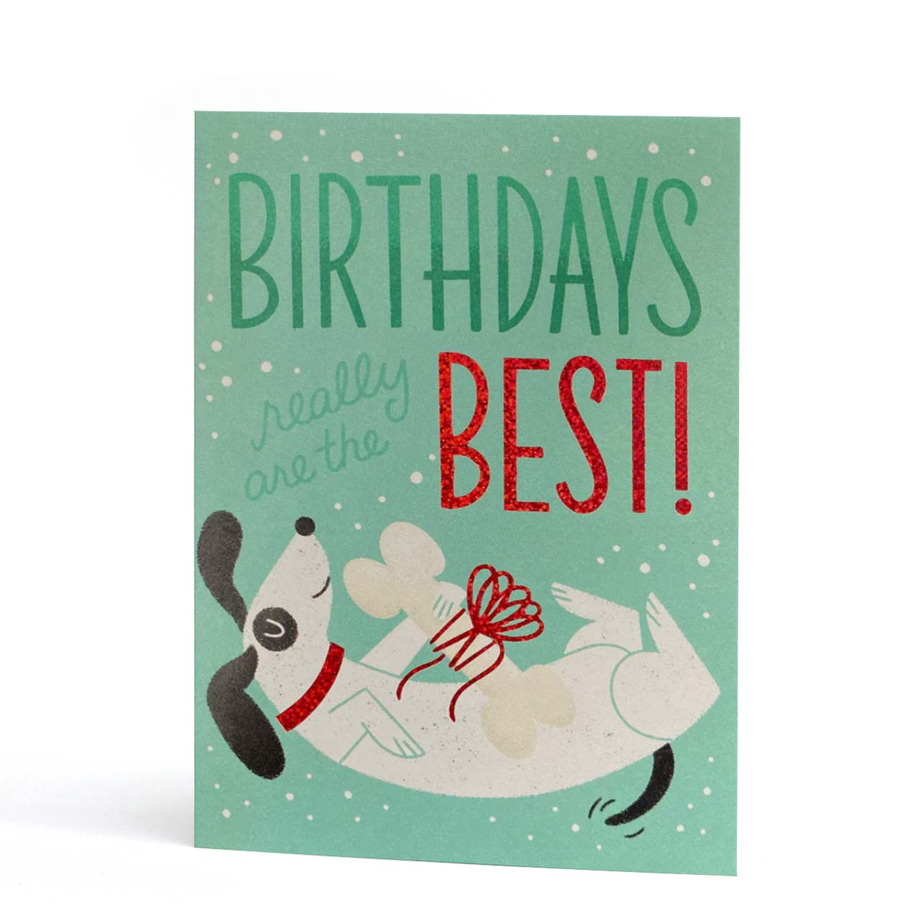 Birthday Dog Red Foil Greeting Card