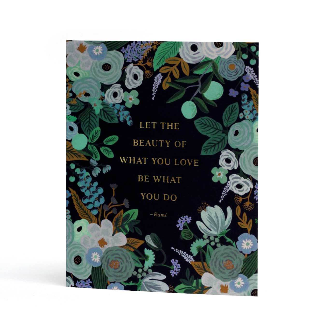 Rumi Quote Gold Foil Greeting Card