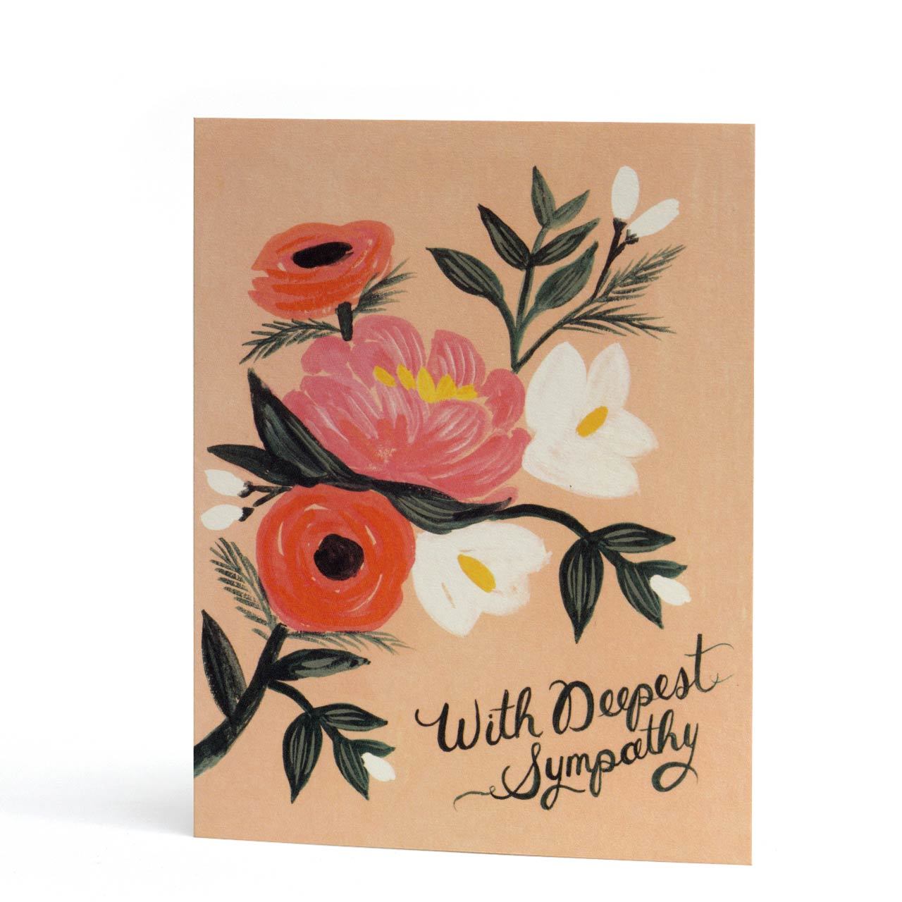 With Deepest Sympathy Floral Greeting Card