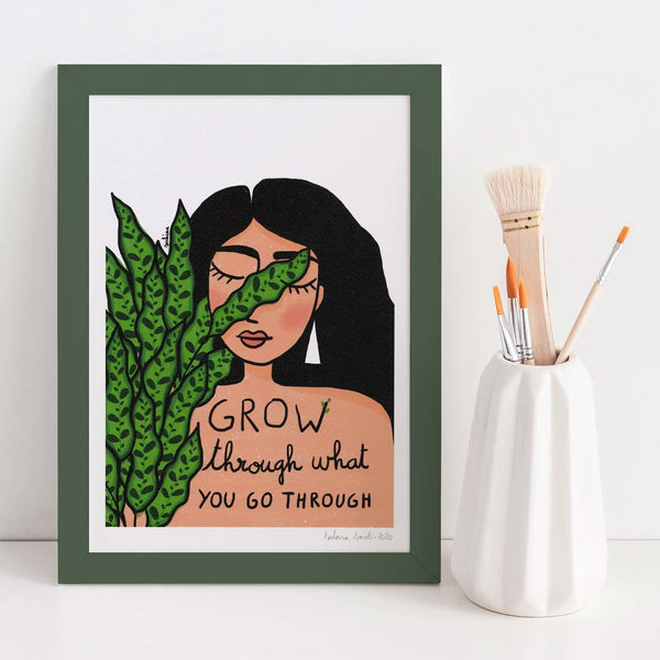Grow Through What You Go Through A4 Art Print